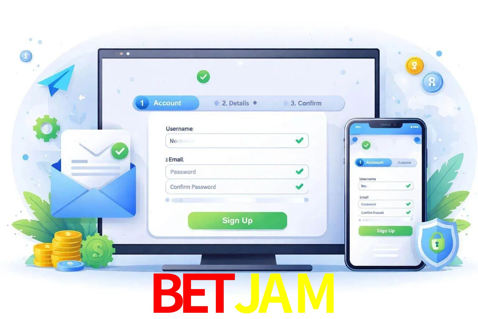 Registro de nuevo usuario y configuración de cuenta BETJAM